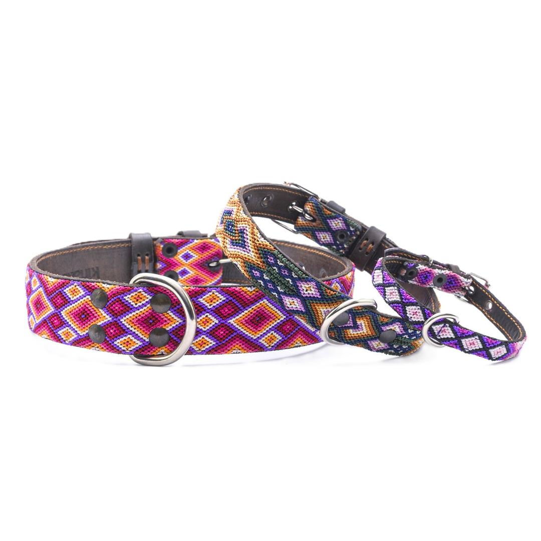 Kinakú Dog collar MAYAN SPIRIT XS assorted